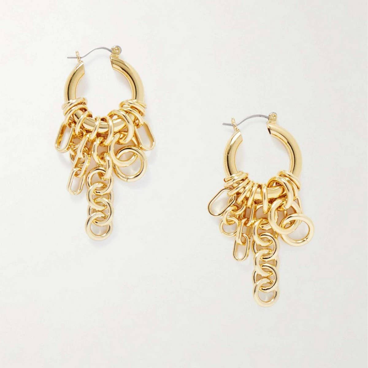 MINIMALIST MULTI HOOP CHAIN EARRINGS STAINLESS_CWAJE4979