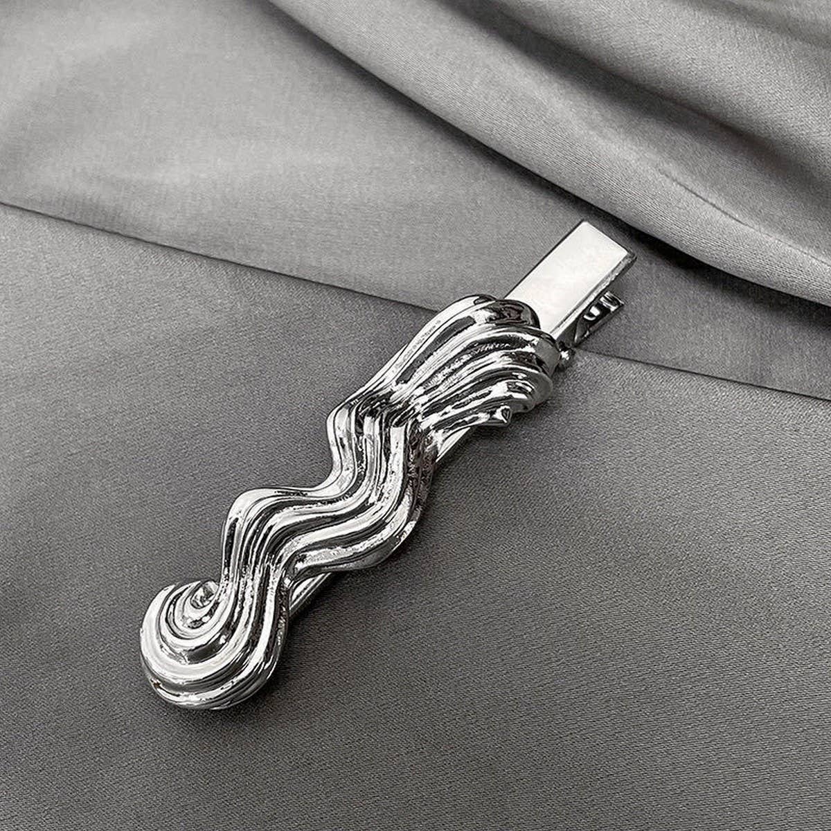 METAL ROSE HAIRPIN SIDE BANGS DUCKBILL CLIP_CWAHA4646