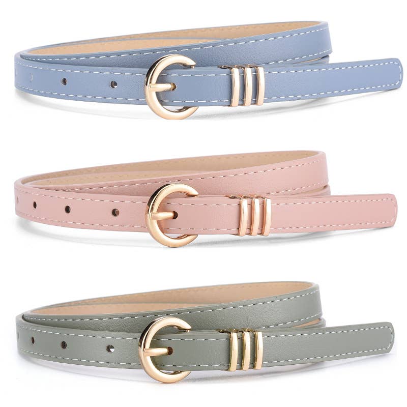 Vintage Leather Skinny Womens Belt