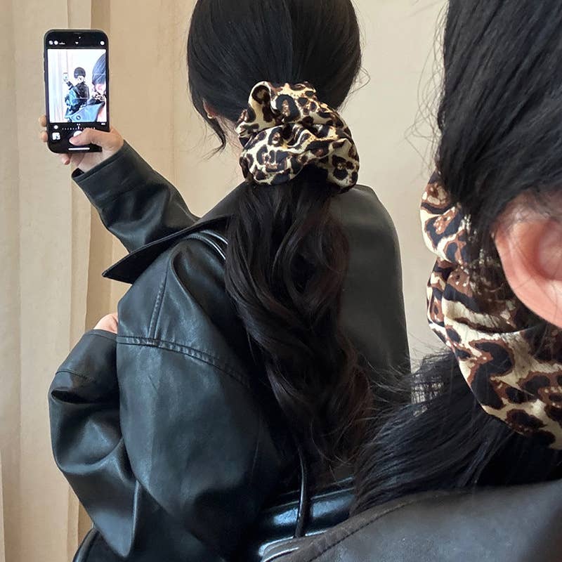Leopard Colon Scrunchie Premium Hair Accessory