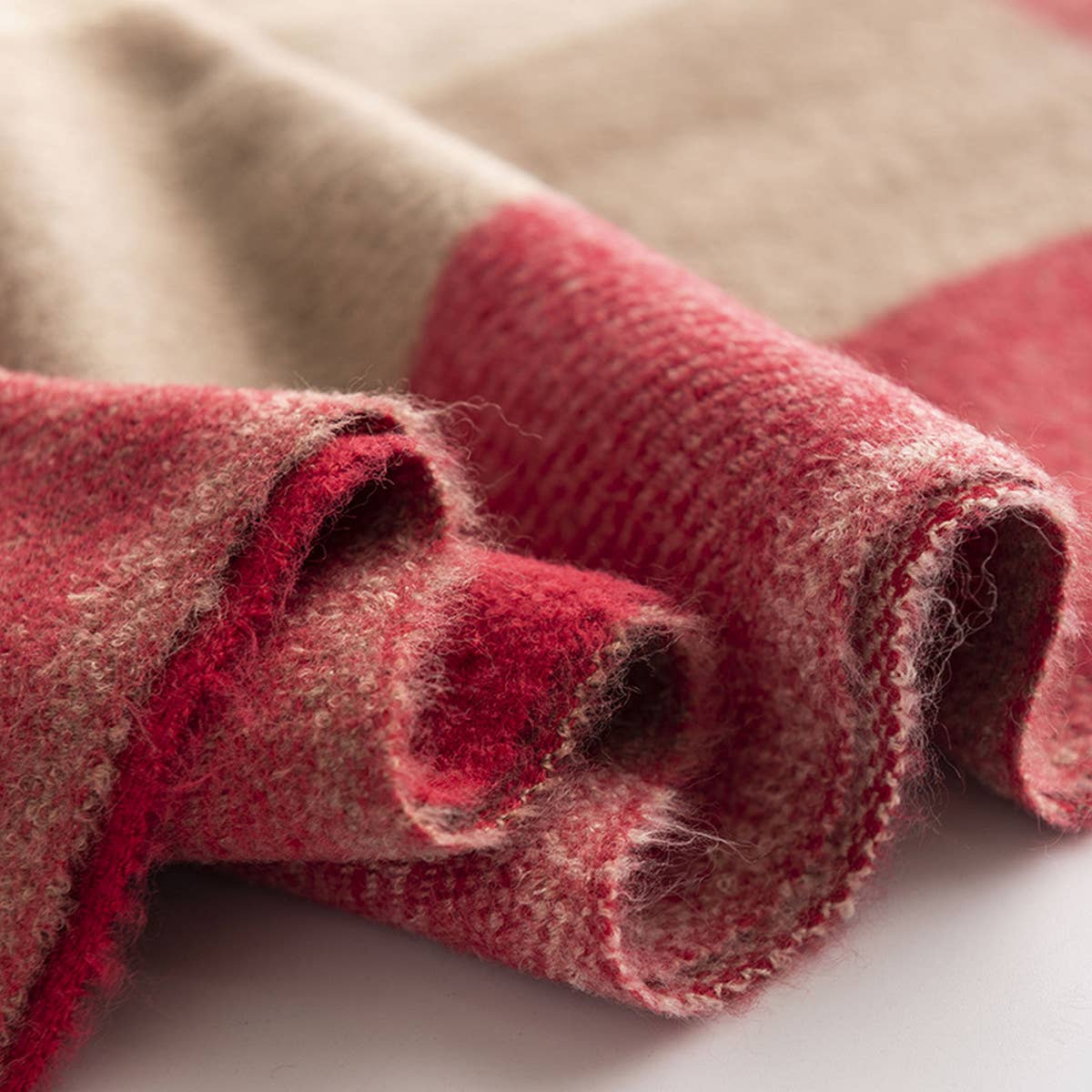 MELANGE PLAID SCARF SOFT FAUX CASHMERE FALL WRAP_CWASC1004