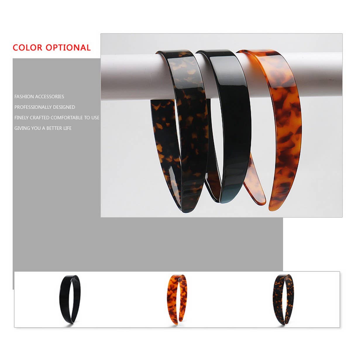 ACETATE RETRO 2 5CM WIDE HEADBAND HAIRPIN_CWAHA4342