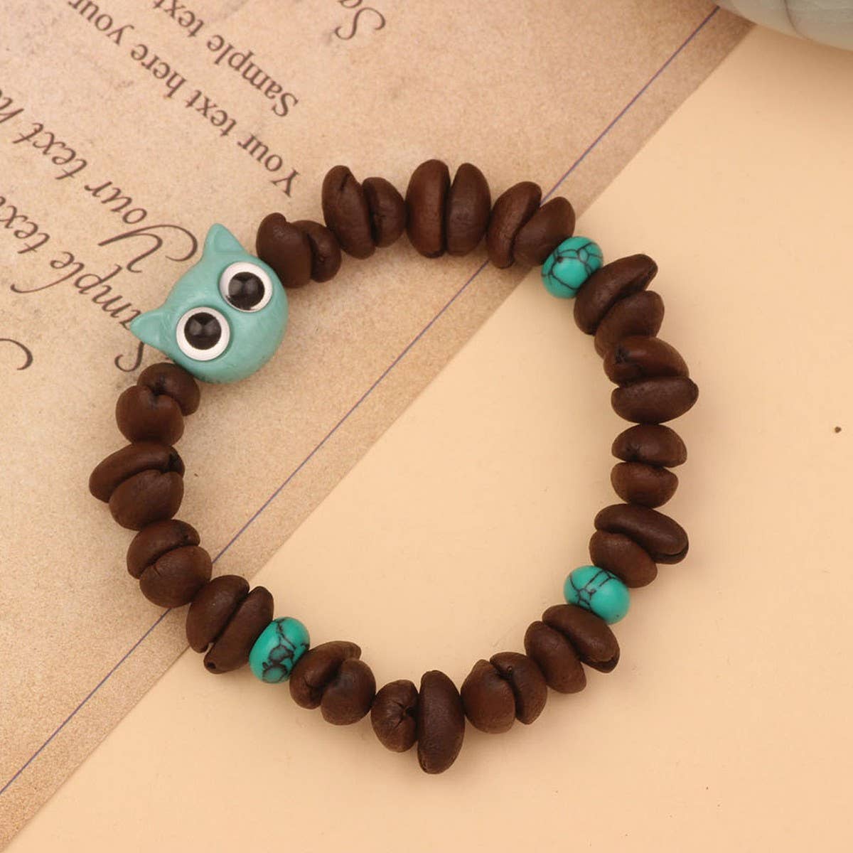 CREATIVE CARTOON HANDMADE COFFEE BEAN BRACELET_CWAJE3963