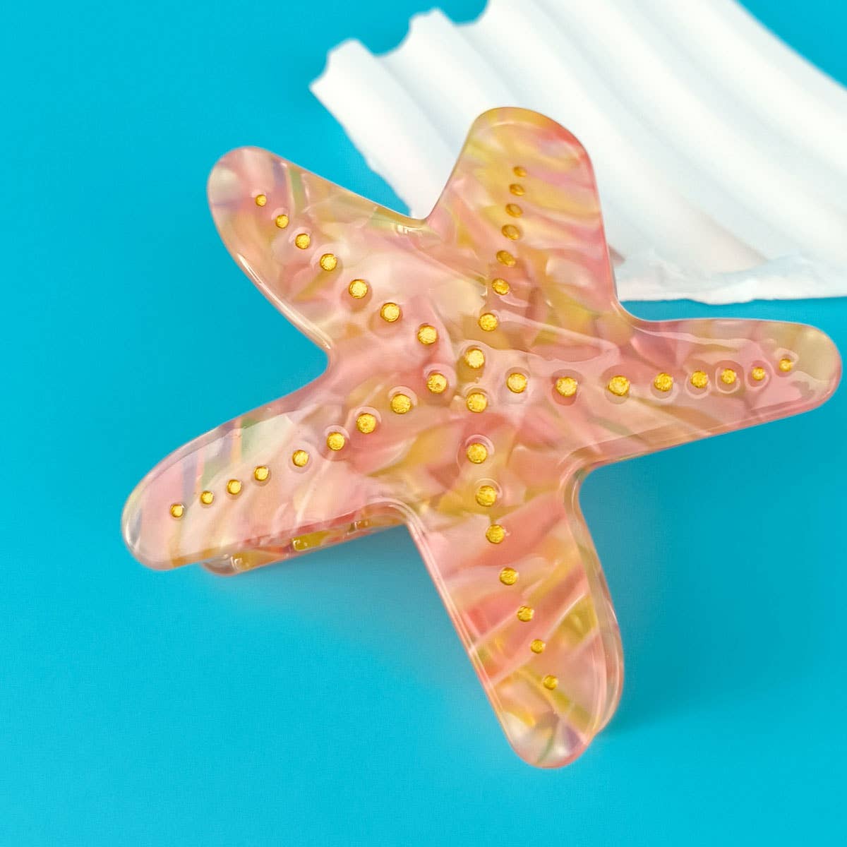 OCEAN BEACH FISH SEASHELL ACRYLIC HAIR CLAW CLIPS _CWAHA0552