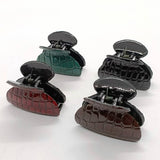 Vintage Glossy Two-Tone Croc Pu Hair Claw
