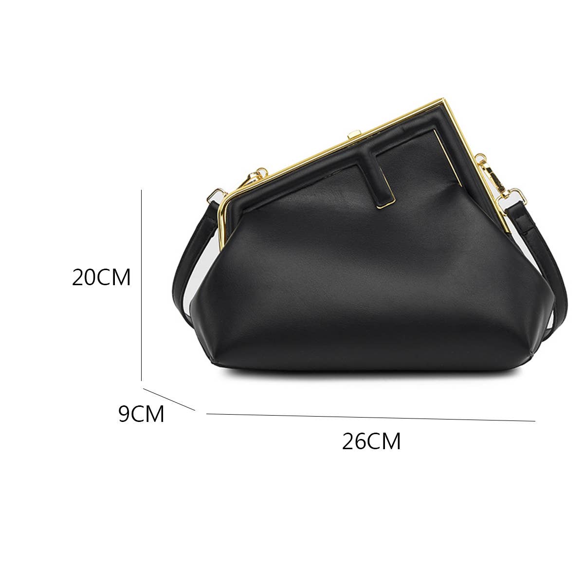 RETRO SIMPLE METAL CLIP SHOULDER BAG_CWAB1598
