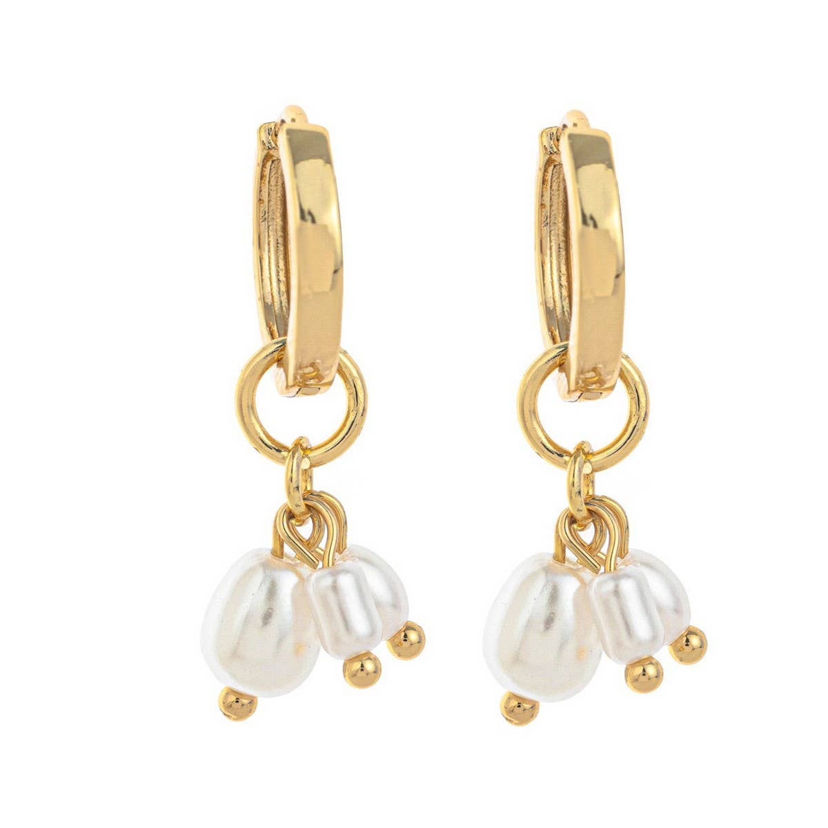 IRREGULAR PEARL DESIGN TRENDY 18K GOLD EARRINGS_CWAJE5071