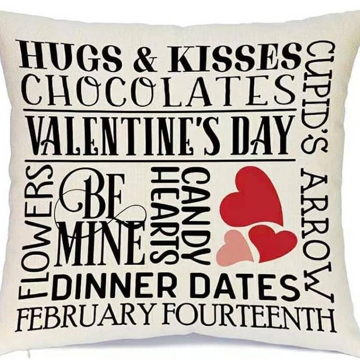 SIMPLE VALENTINES DAY LETTER PRINT PILLOWCASE_CWMM0778