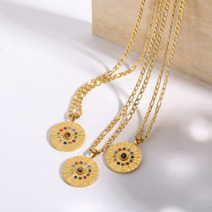 Vintage 12 Constellation Tarot Pendant Necklace_Cwmm5596