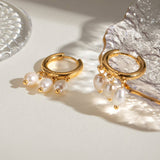 18K GOLD STAINLESS STEEL HOOP PEARL EARRINGS_CWASC1659