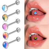 STEEL GRADIENT TONGUE BAR PIERCING JEWELRY_CWMM9593