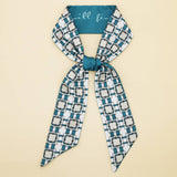 FLORAL LETTER SCARF HAIR TIE RIBBON_CWASC0081