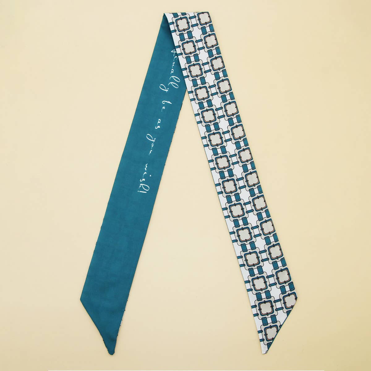 FLORAL LETTER SCARF HAIR TIE RIBBON_CWASC0081