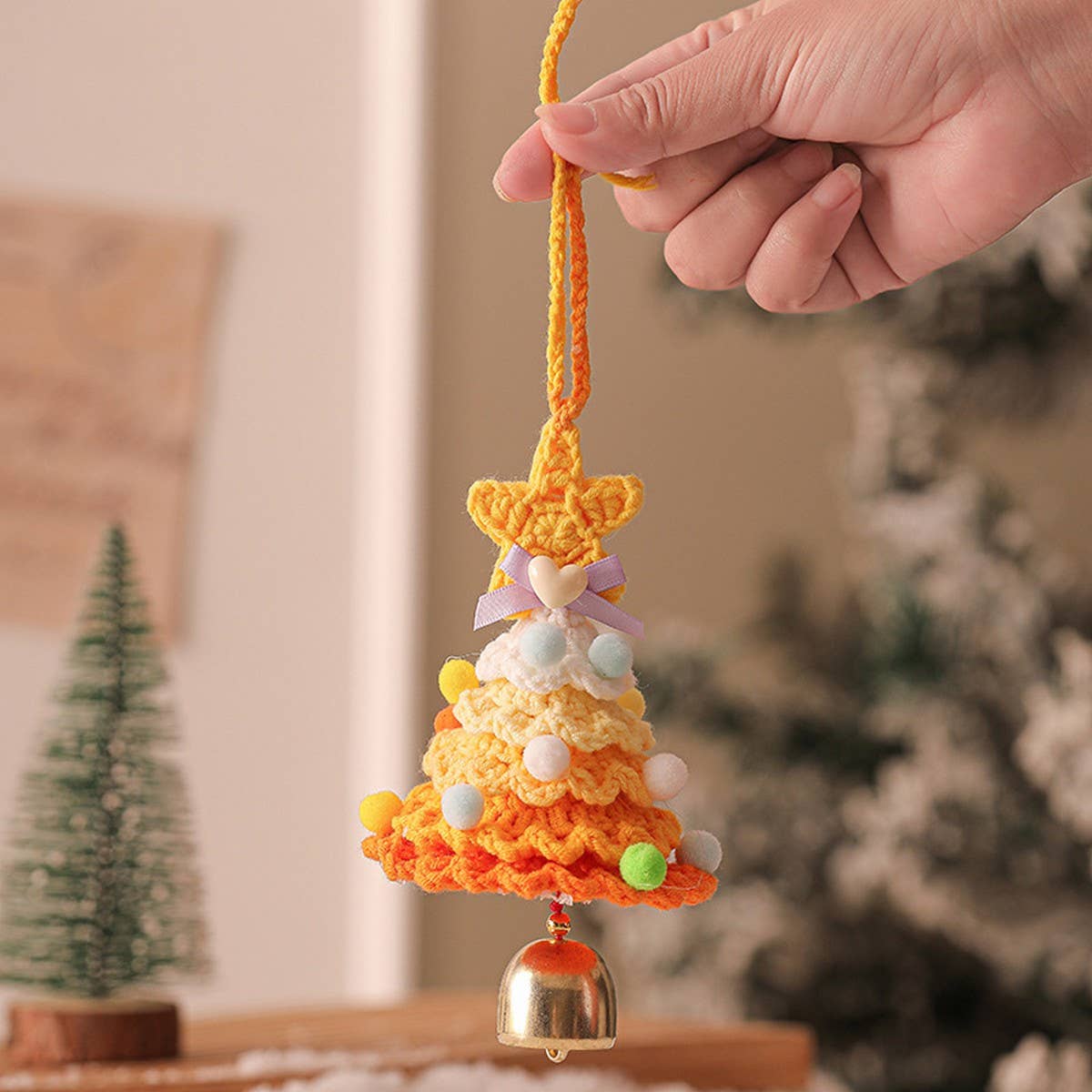 Plush Christmas Ornament Knitted Tree Hanging_Cuab00751