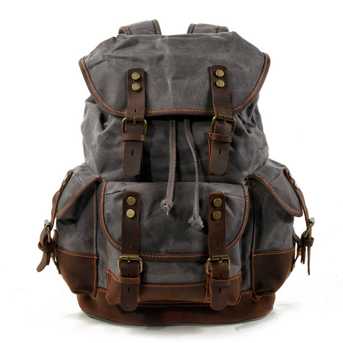 CANVAS LEATHER HIKING BACKPACK FOR SCHOOL TRAVEL_CWAB5518