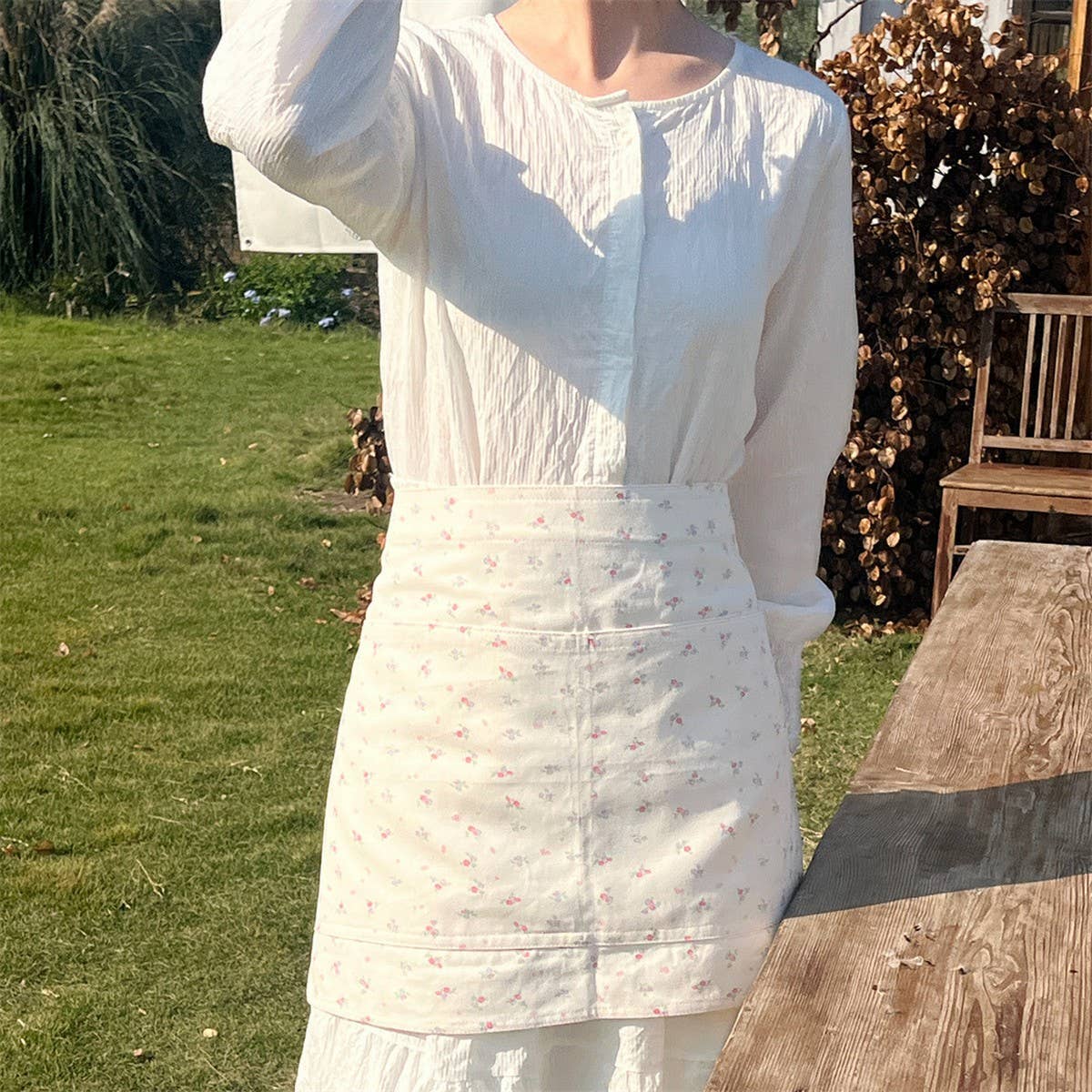 HALF BODY FLORAL HOME CAFE WORK APRON_CWMM5808