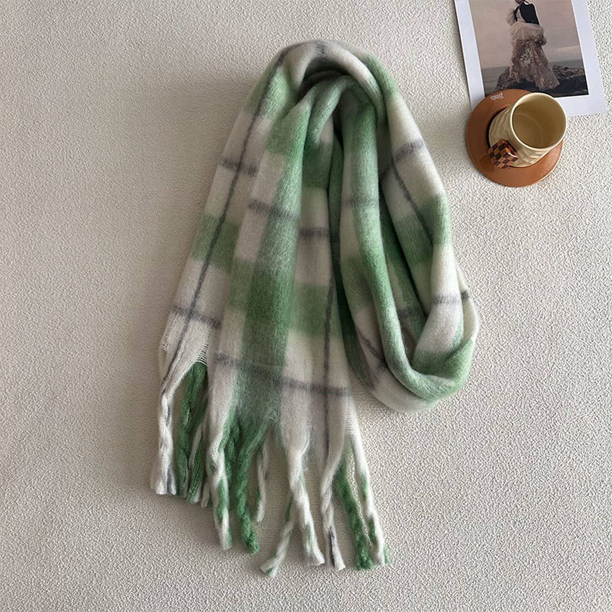 DESIGNER SOFT PLAID FAUX CASHMERE SCARF FOR WINTER_CWASC2326