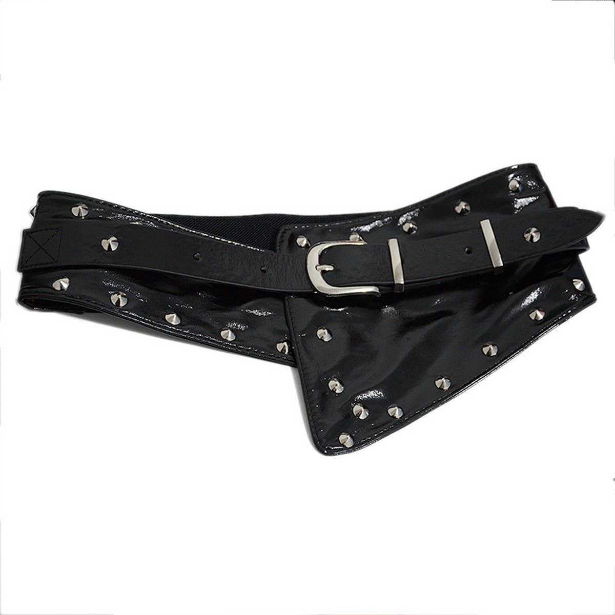 NEW CASUAL PUNK RIVETS DECORATED WIDE GIRDLE_CWABE0496