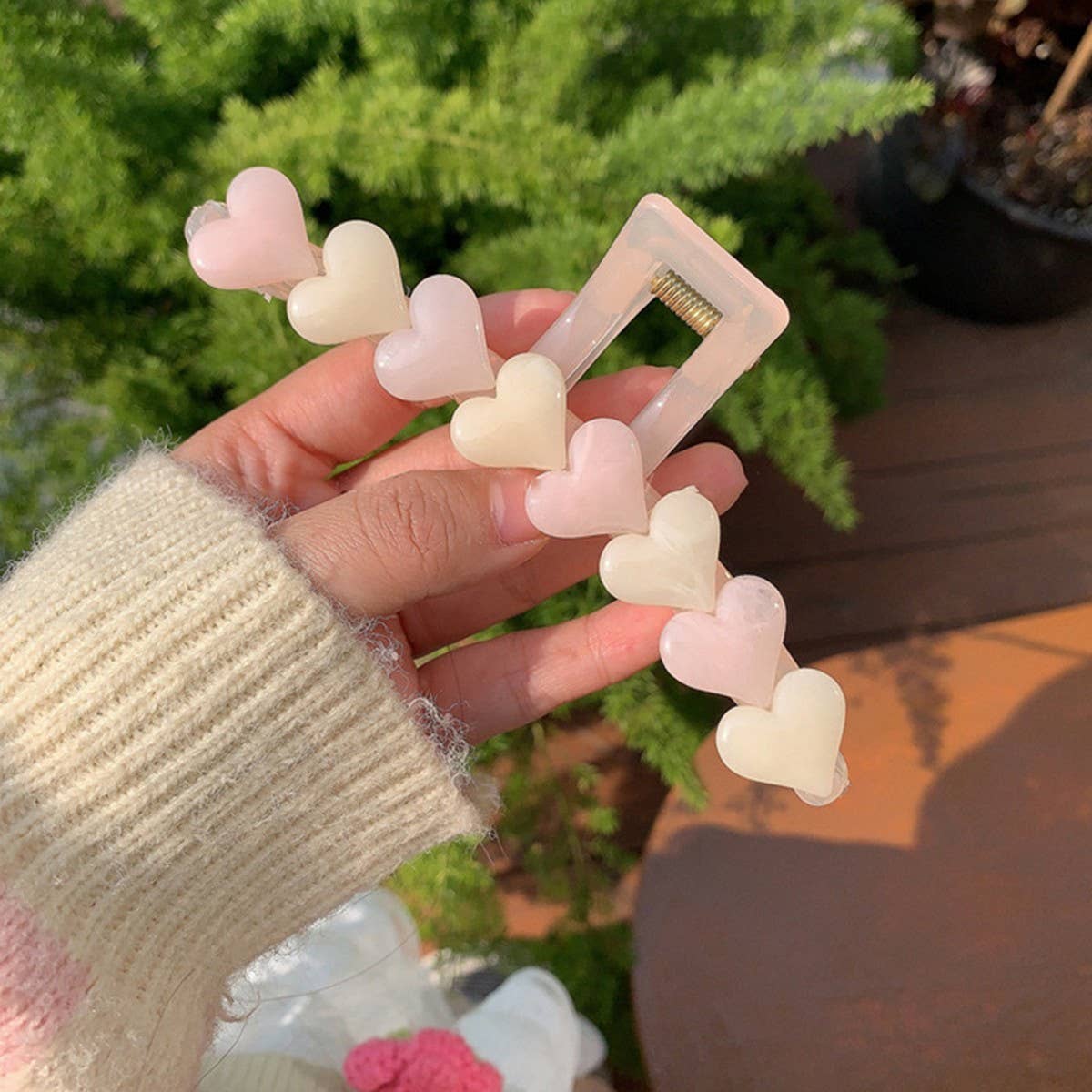 2024 NEW JELLY PINK LOVE HAIR CLIP_CWAHA1300