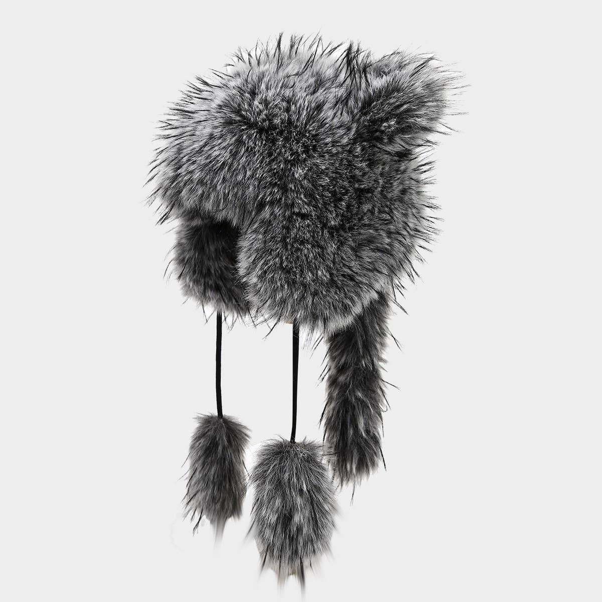 Korean Raccoon Fur Winter Trapper Hat For Women_Cwah04769