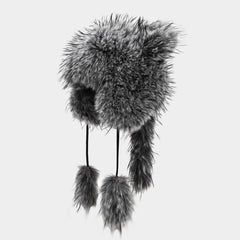 Korean Raccoon Fur Winter Trapper Hat For Women_Cwah04769