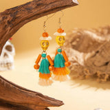 Cwaje2507_Halloween Skull Tassel Earrings
