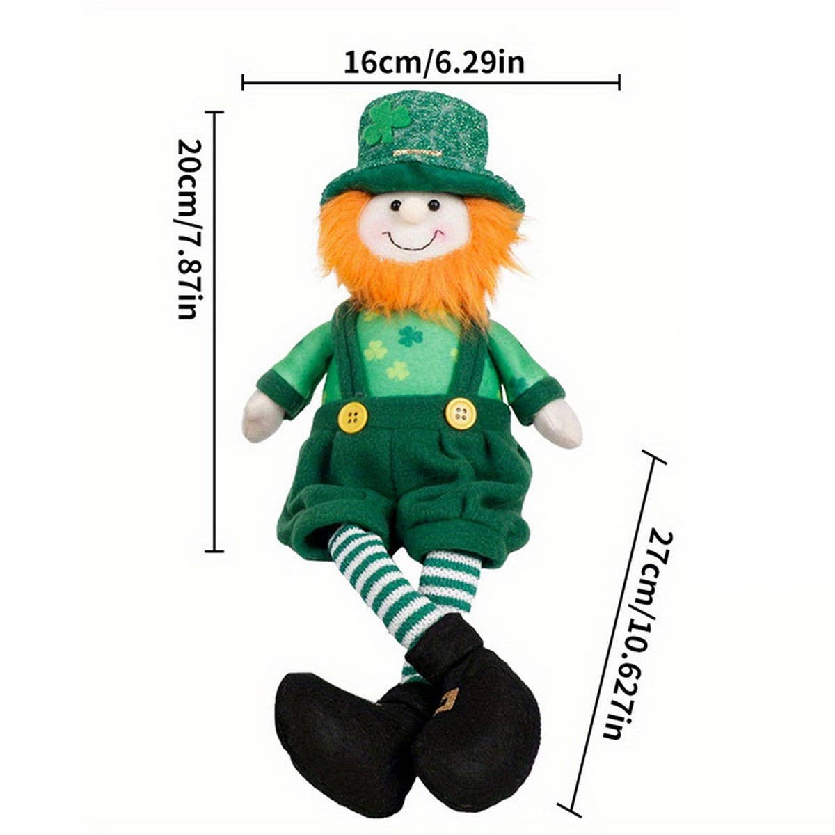 ST PATRICKS DAY LONG LEGGED RUDOLPH DOLL ORNAMENT_CWMM3440
