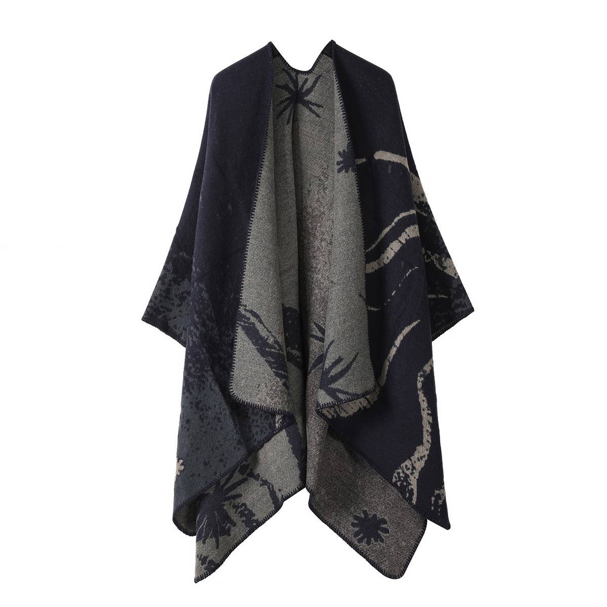 PLAIN ALL MATCH SHAWL KNITTED CAPE SCARF_CWASC2181