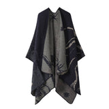 CAPE DARK DOUBLE SIDED WARM OUTER WEAR THICK SHAWL_CWASC2120