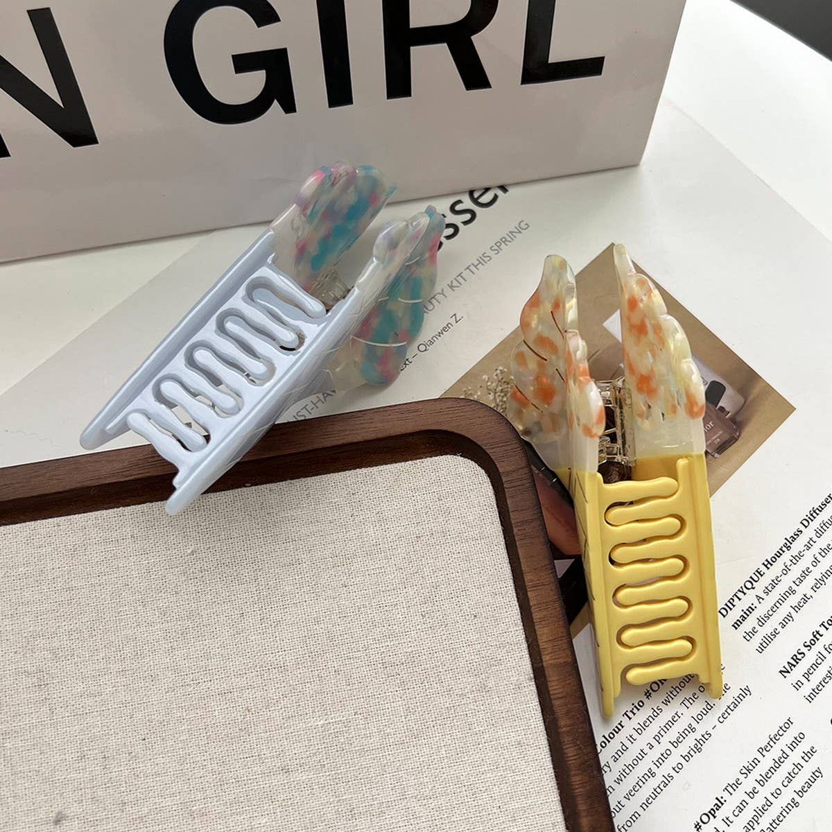 ICE CREAM MACARON ACETATE HAIR CLAW CLIP_CWAHA5770