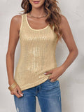 Solid-Color Sequined Casual And Fashionable Vest