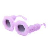 ROUND FRAME PLUSH FULL COVERAGE SUNGLASSES_CWASG0644