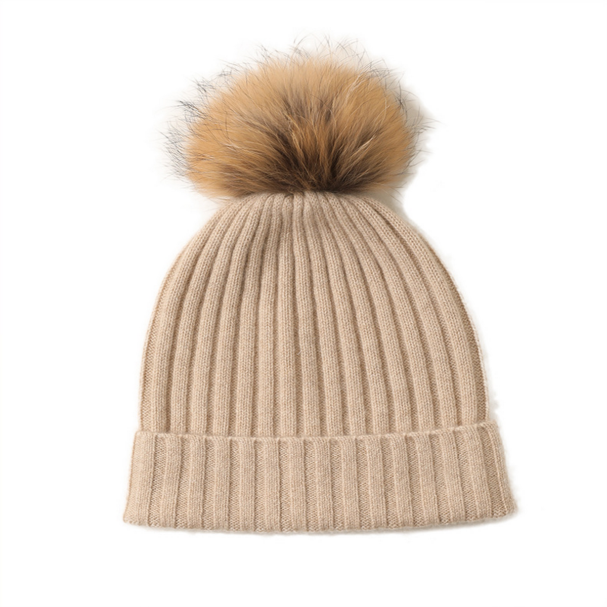 COZY WOOL CONE HAT WITH FUR BALL WOMEN S STYLE_CWAH3998
