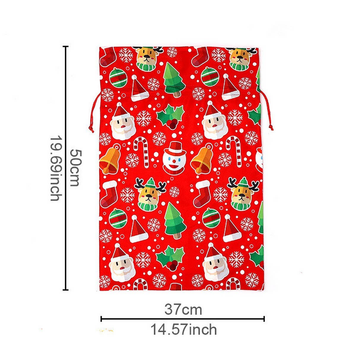 Cwmm1751_Christmas Print Bouquet With Drawstring Gift Bag