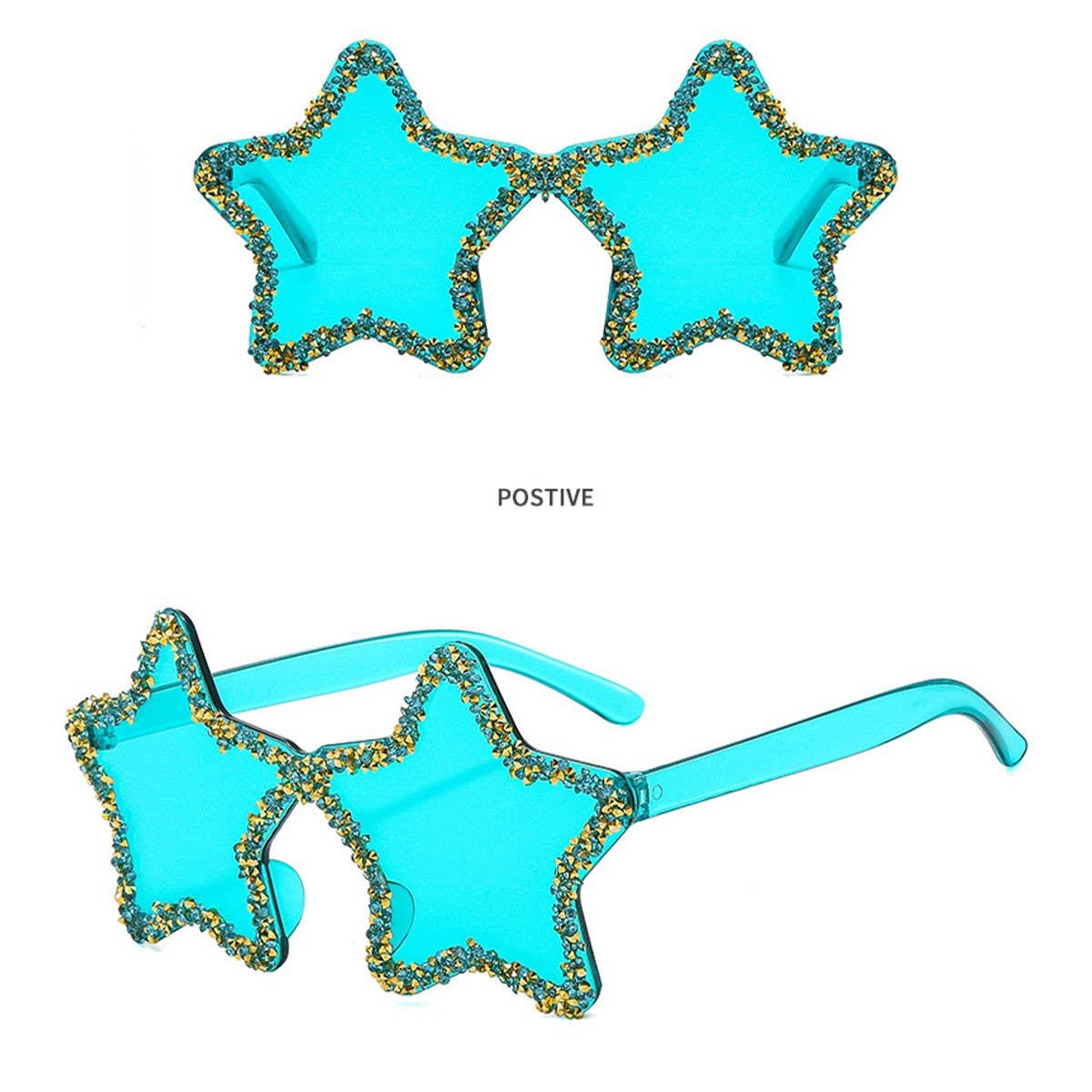 FRAMELESS HAND PAINTED DIAMOND STAR SUNGLASSES_FRAMELESS HAN