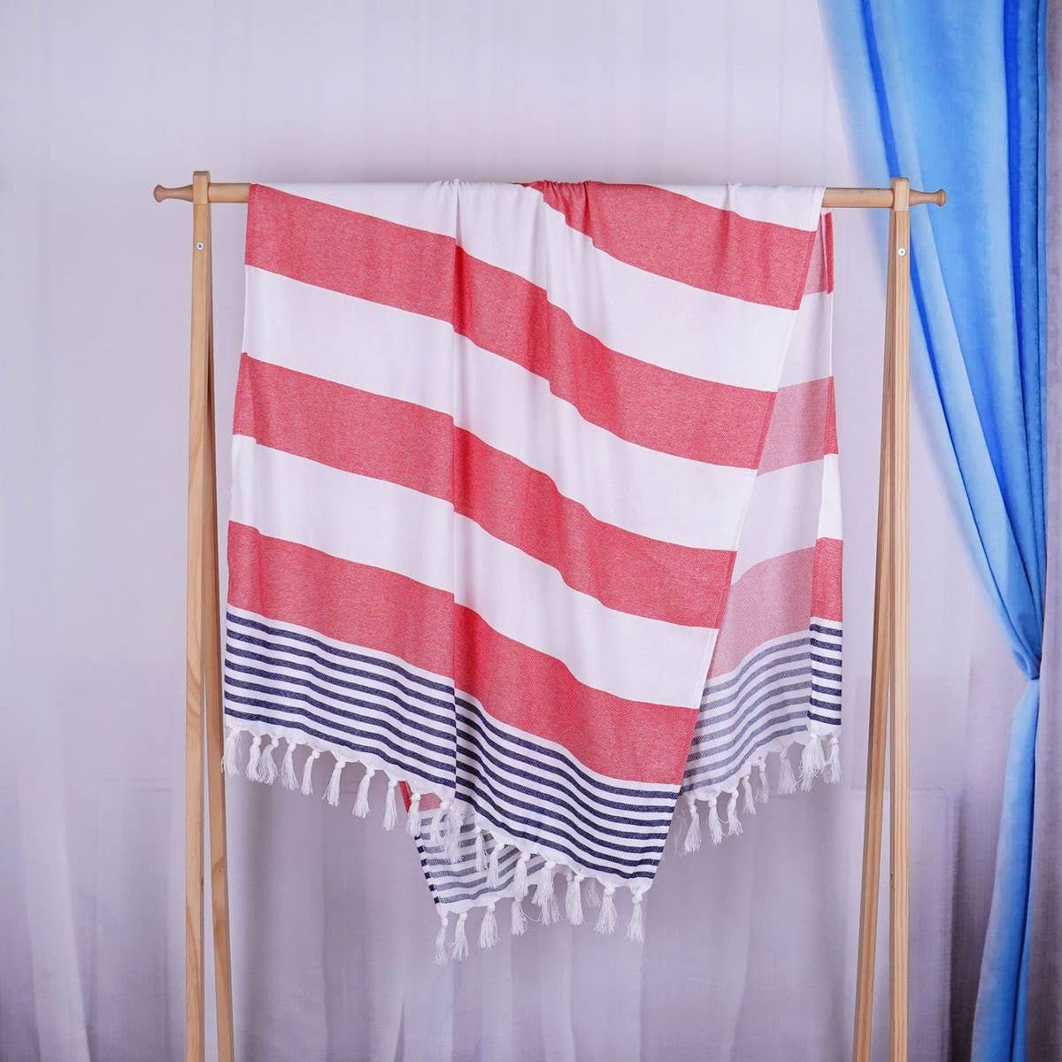 STRIPED TURKISH BEACH TOWEL ABSORBENT SUNPROTECTION_CWMM7666