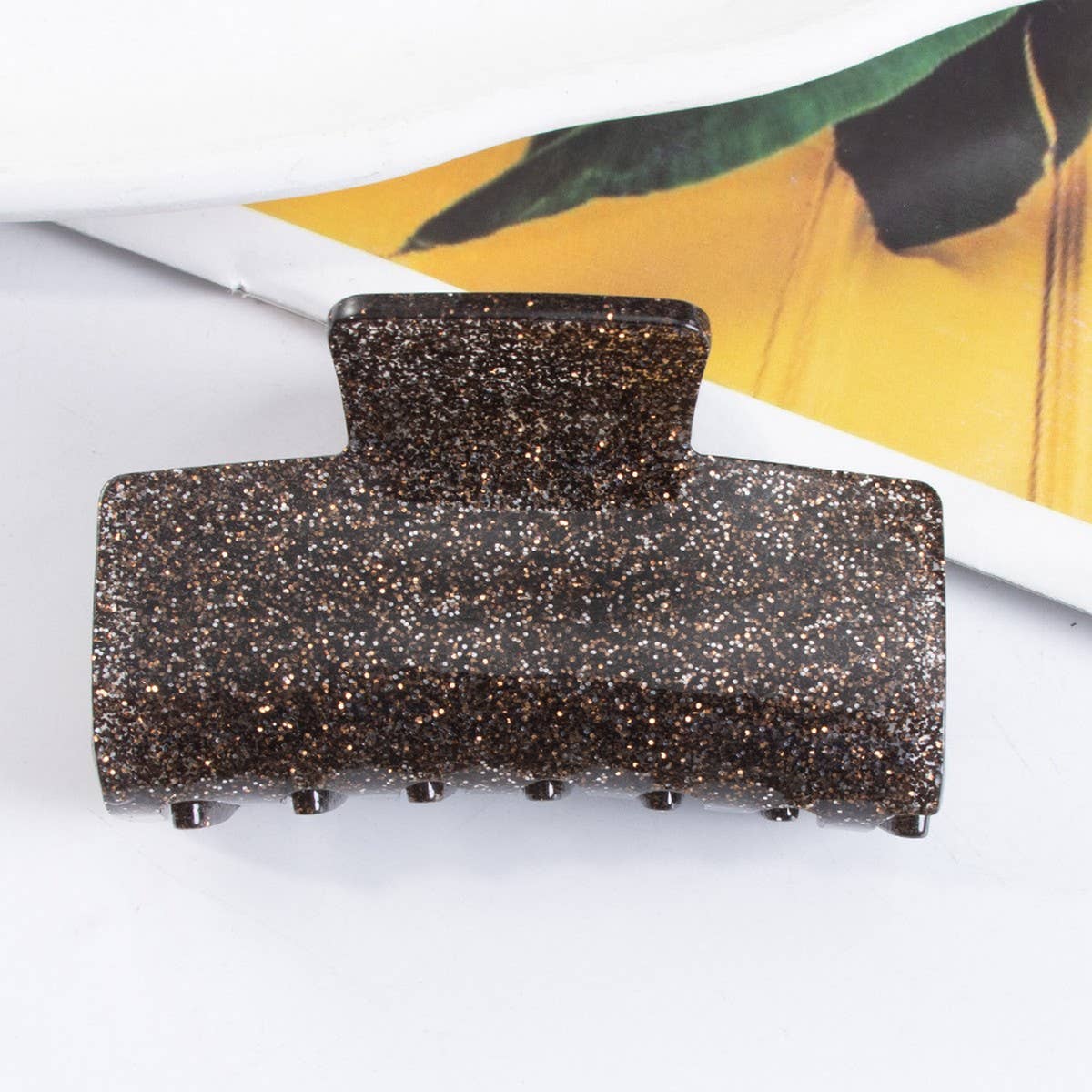 Cwaha1437_Glitter Powder Rectangle Gentle Hair Claw Clip