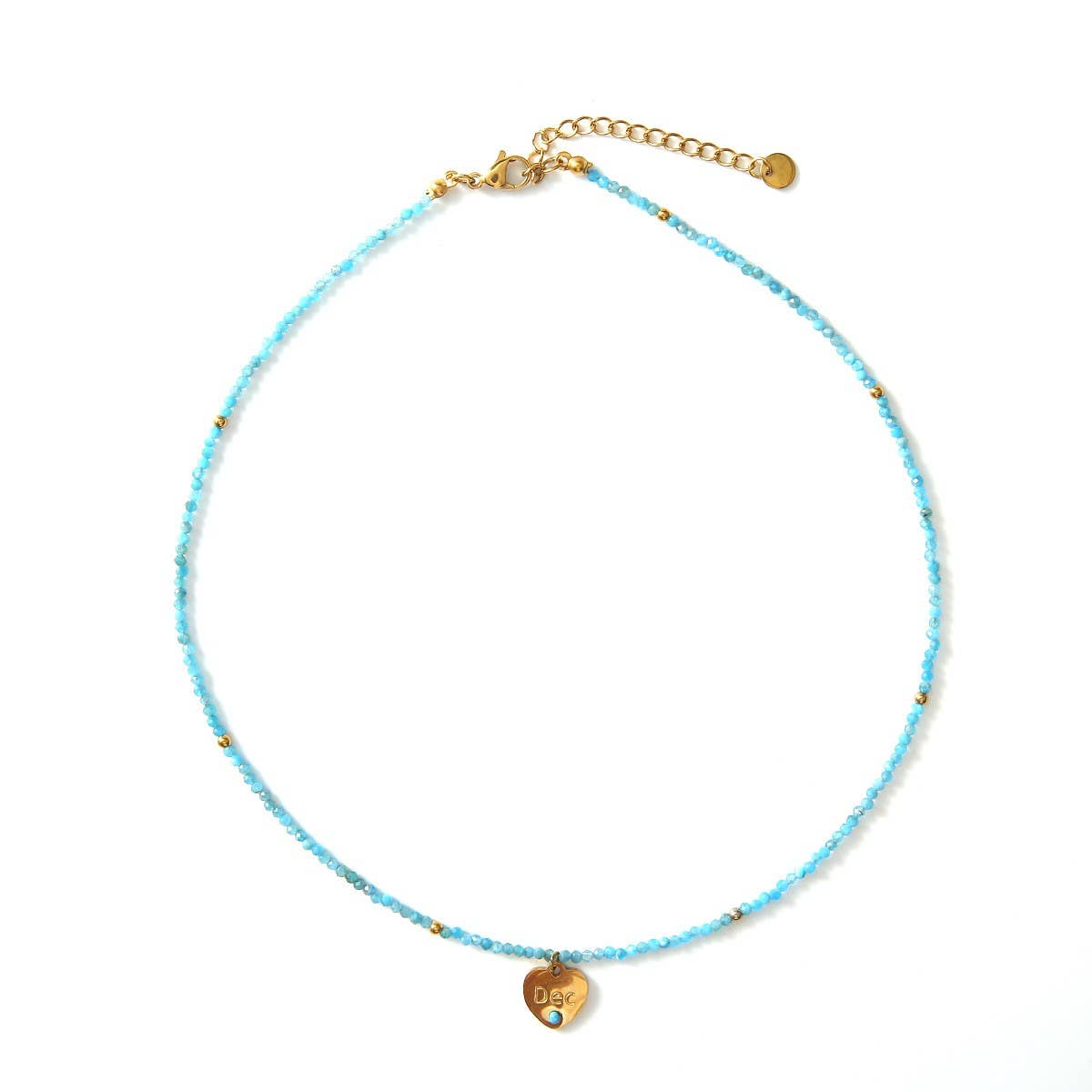 12 MONTH CUT STONE NECKLACE WITH HEART PENDANT_CWMM8851