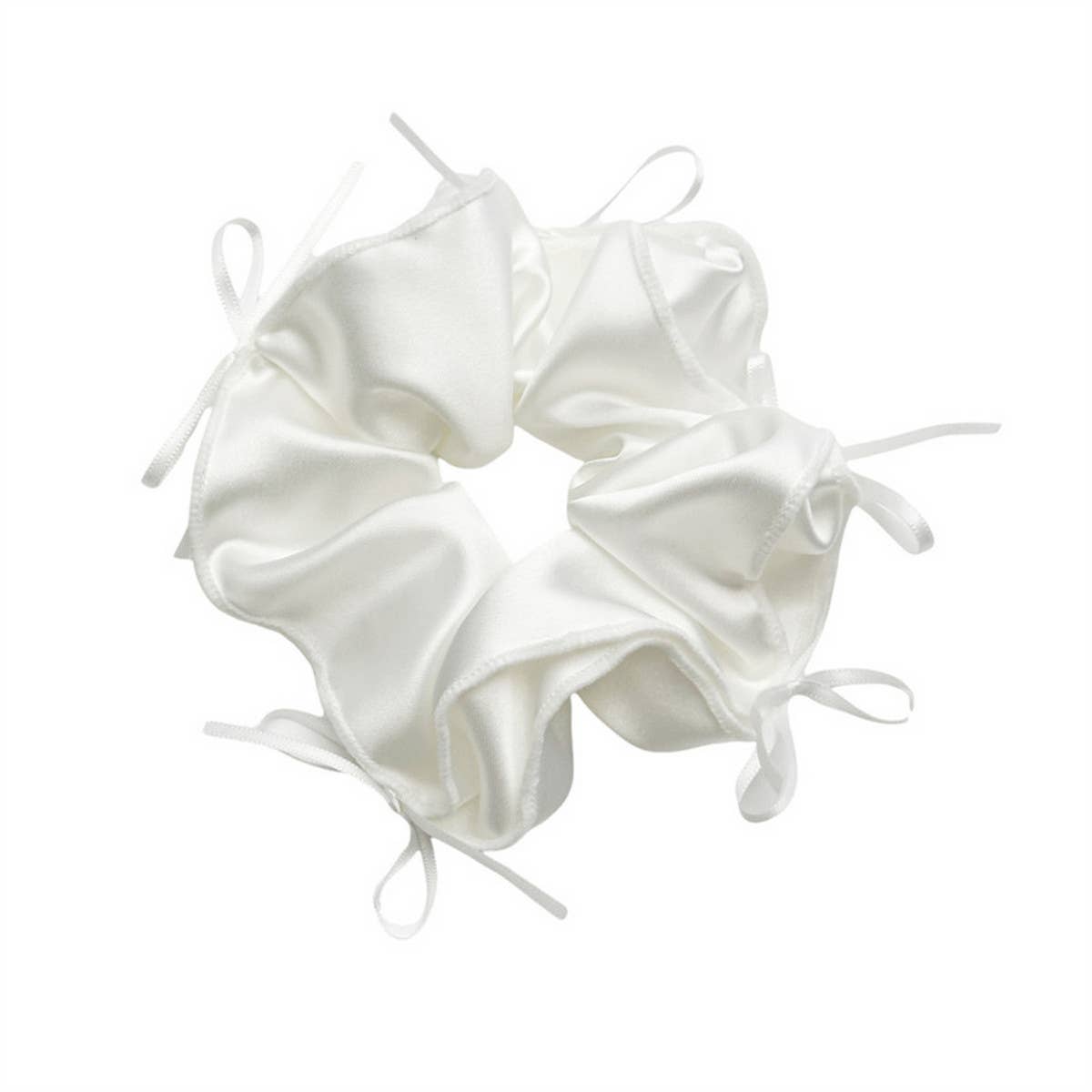 BALL HEAD RUBBER BAND RIBBON BOW HAIR TIE_CWAHA1353