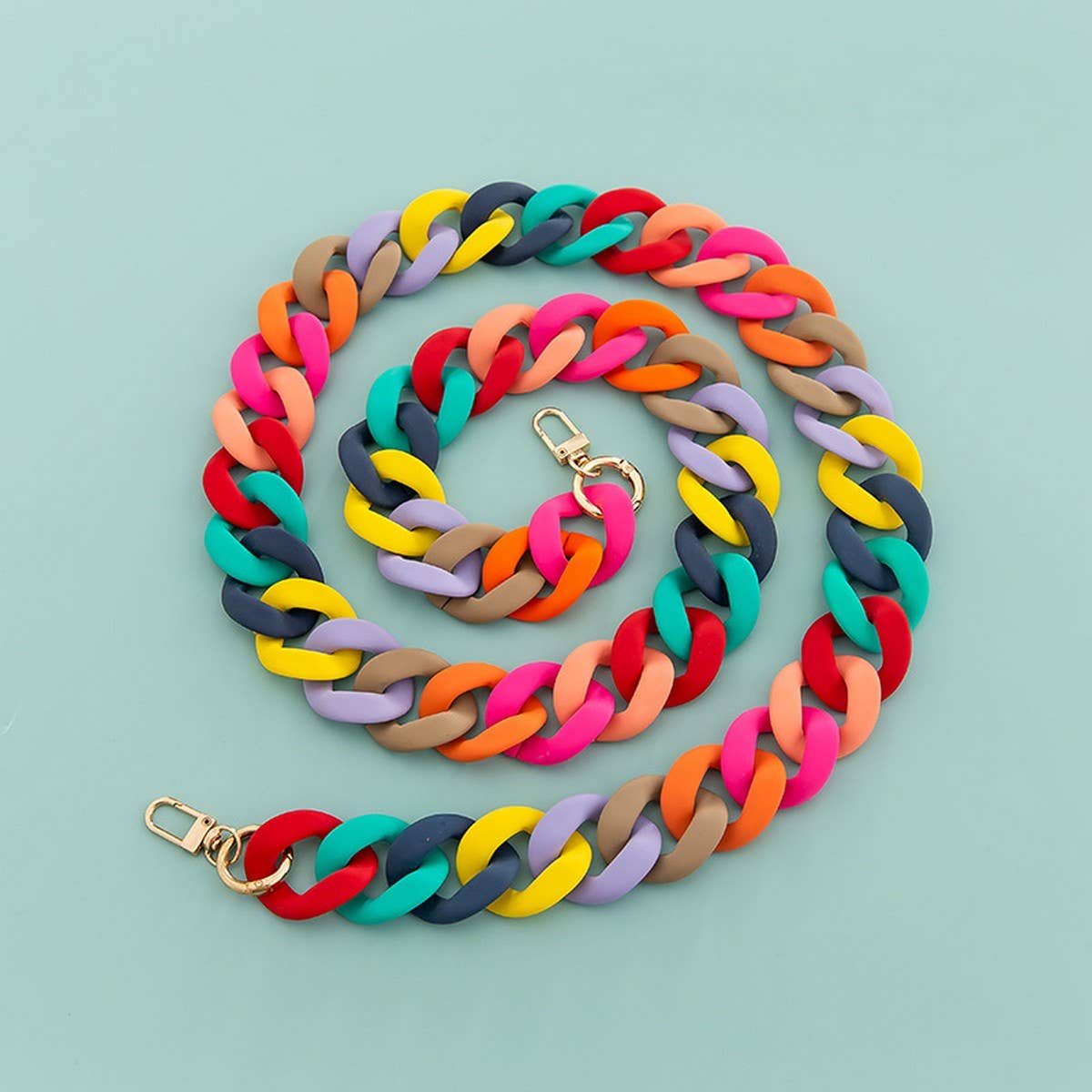 LARGE RESIN ACRYLIC BAG CHAIN WIDE STRAP_CWMM5065