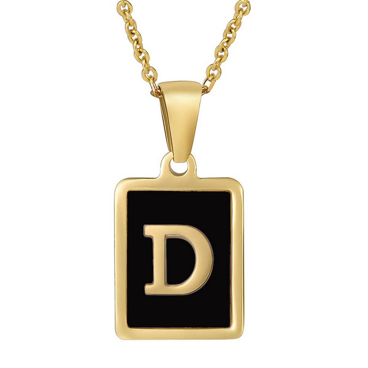 18K STAINLESS STEEL SQUARE 26 LETTER NECKLACE_CWAJE0679