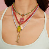 COLORFUL HANDMADE ROPE NECKLACE WITH PENDANT_CWMM8803