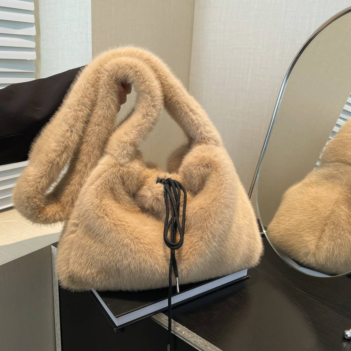 LEOPARD PRINT FLUFFY BAG WOMEN HANDBAG CROSSBODY_CUAB00543