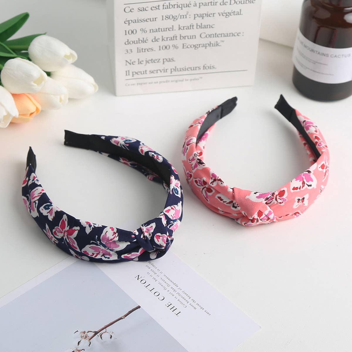 RETRO BUTTERFLY PRESSED WIDE BRIM HEADBAND_CWAHA1689