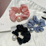 RETRO SIMPLE PEARL LARGE INTESTINE HAIR TIE_CWAHA0761