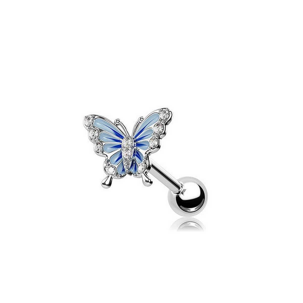 ENAMEL BUTTERFLY PIERCING SET BELLY EAR NOSE_CWMM9245