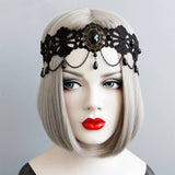 HALLOWEEN PEARL LACE HEADBAND_CWMM0136