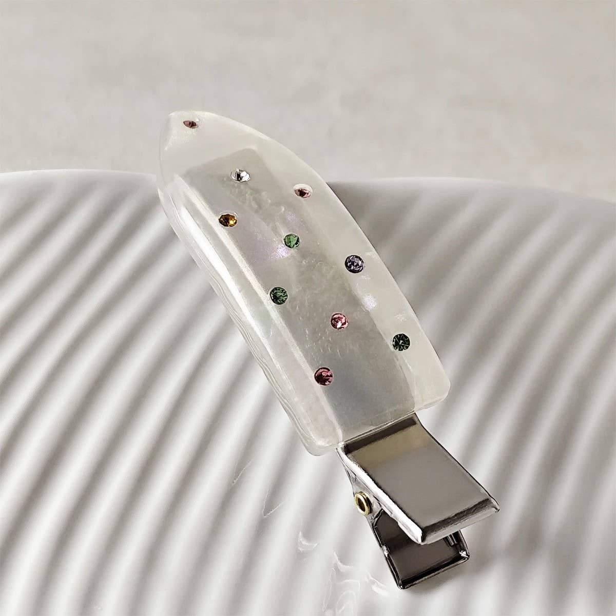 Elegant Acetate Duckbill Clip?Crystal Barrette_Cwaha07202