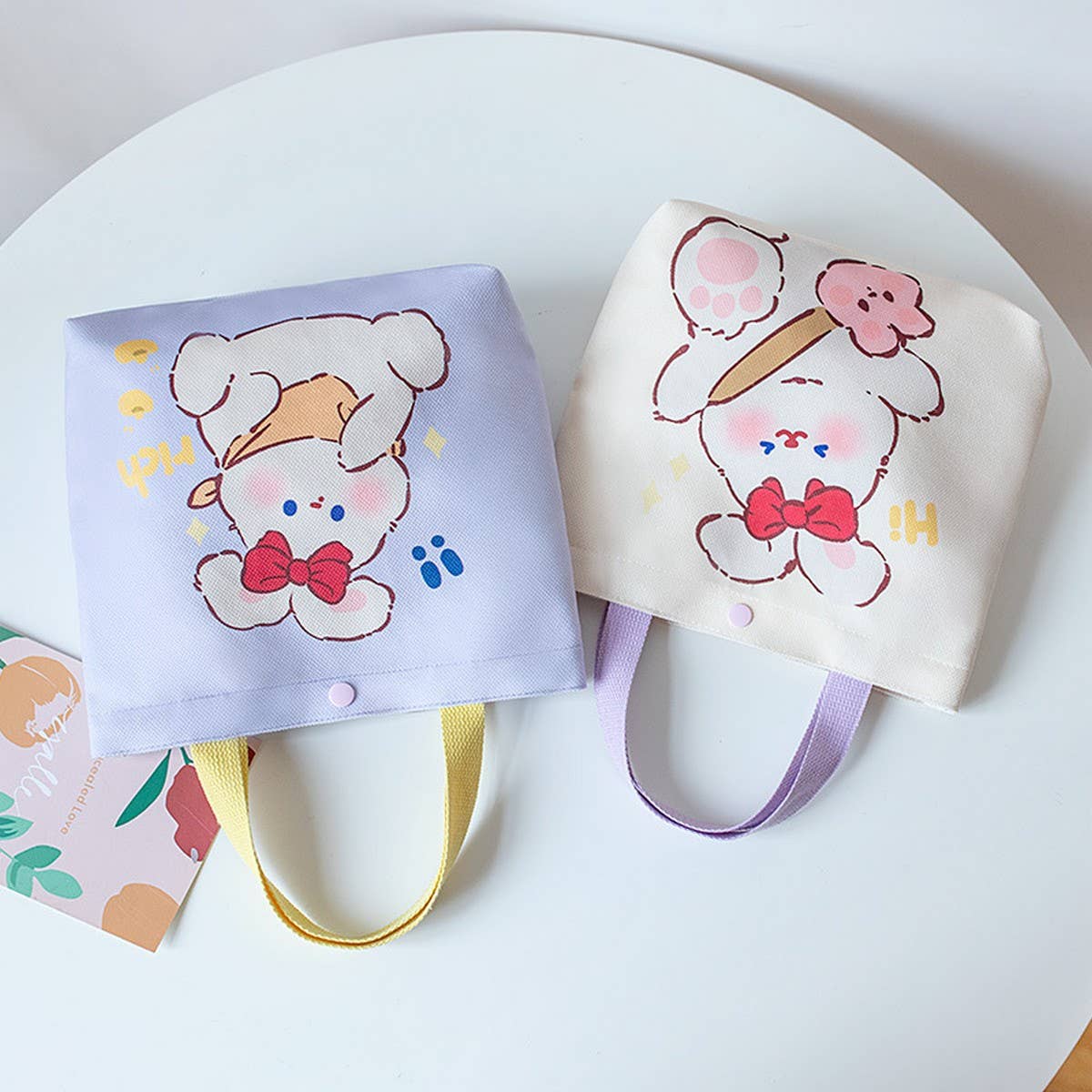 CUTE BUNNY TOTE BAG FOR GIRLS SPRING LUNCH BAG_CWAB5674