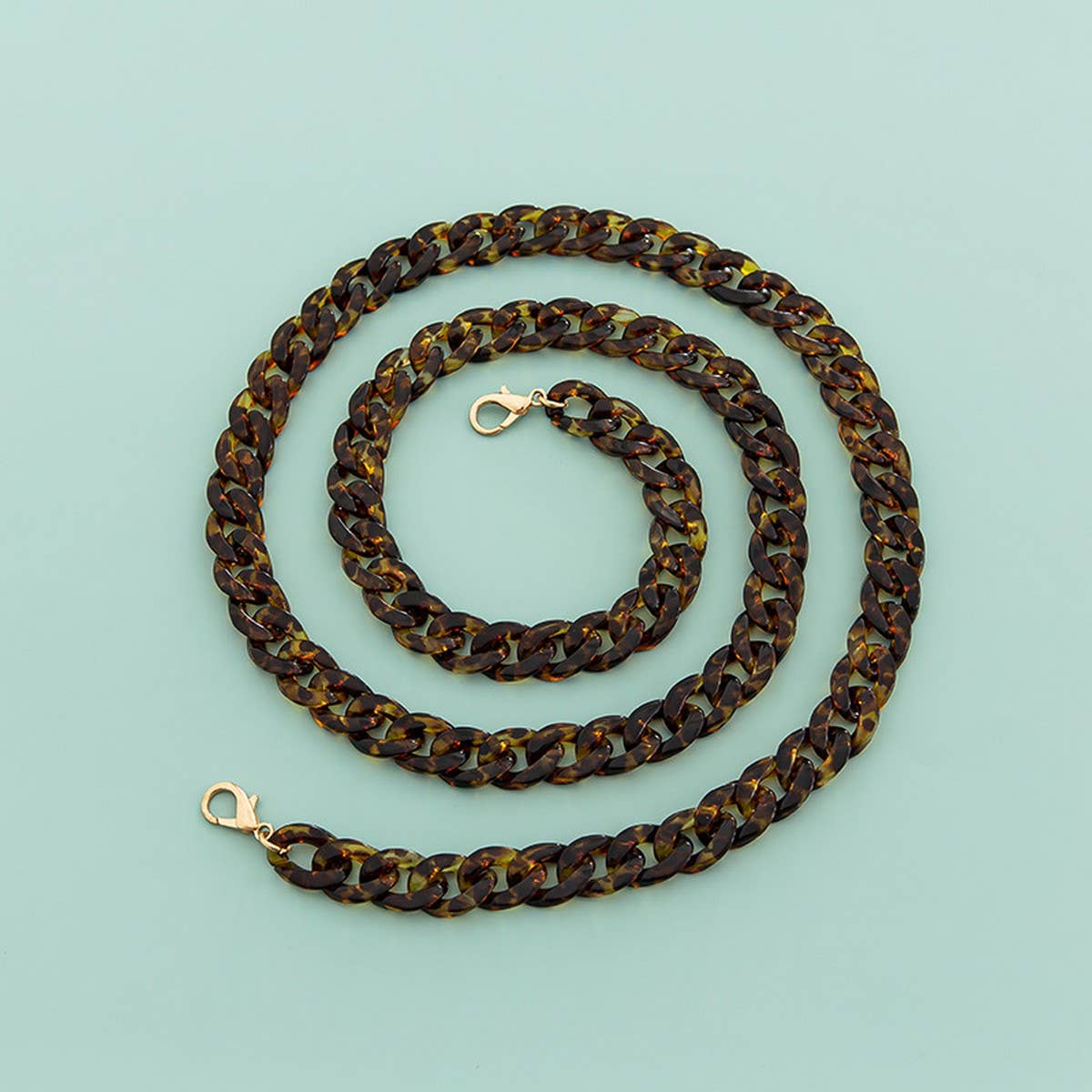 47 24ACRYLIC LEOPARD PRINT BAG CHAIN PHONE STRAP_CWMM5094